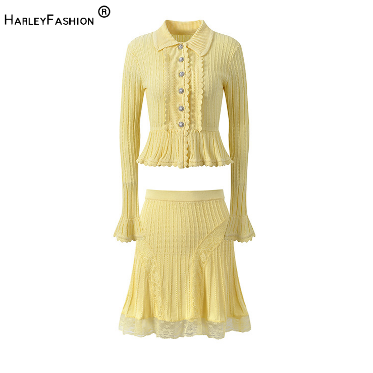 Longline Cardigan Knit - 2026 Lady Solid Suit Turn-down Collar