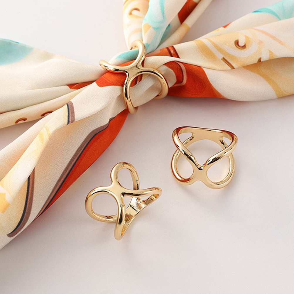 Women'S Fashion Knitwear - 3pcs X Shaped Alloy Scarf Ring