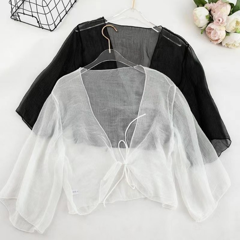 Women'S Fashion Knitwear - Summer Crinkle Women Cardigan Loose Chiffon