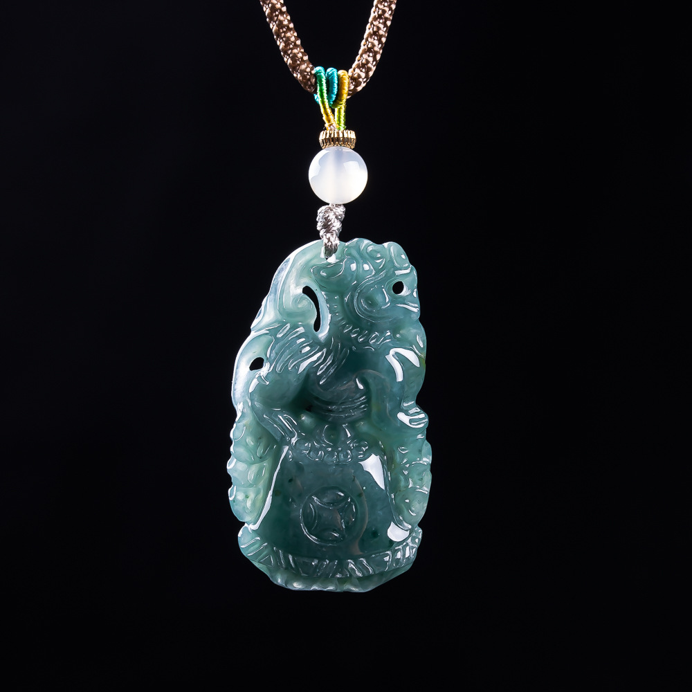 Women Fashion Designer - Burmese Jadeite Pixiu Pendant Designer Gemstone