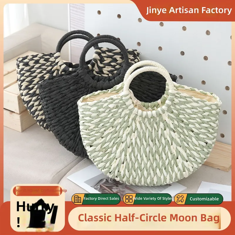 Women Fashion Designer - Women Moon Bag Semi Round Handbag