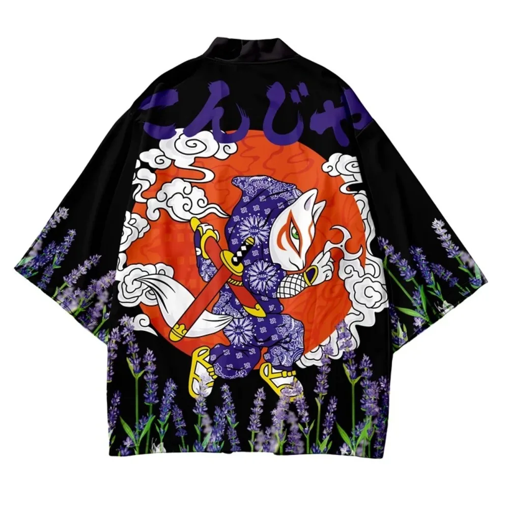 Kimono Cardigan Women - Crane Pattern Print Kimono Cardigan Traditional