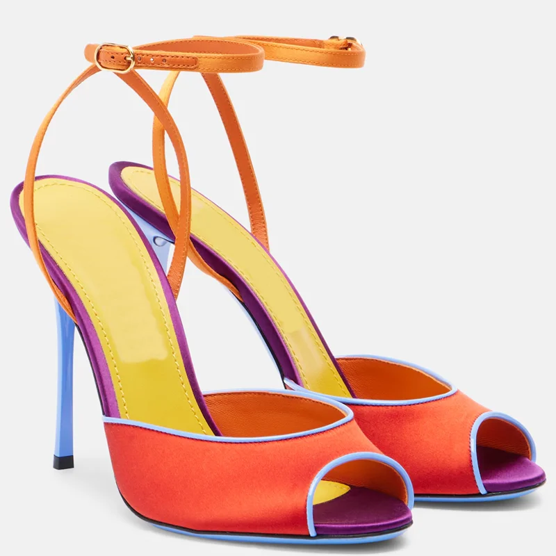 Satin Mixed Colors Peep Toe Sa - Women Fashion Nova review and price