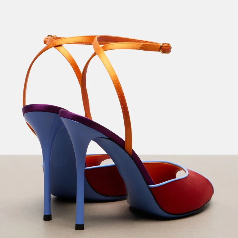 Satin Mixed Colors Peep Toe Sa - Women Fashion Nova review and price