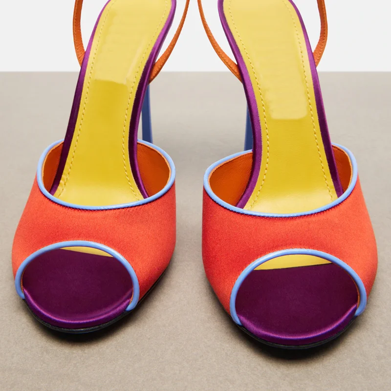 Satin Mixed Colors Peep Toe Sa - Women Fashion Nova review and price