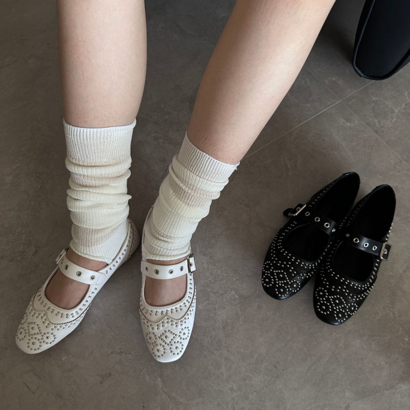 Retro Rivet Buckle Design Flat - Women Fashion Designer review and price