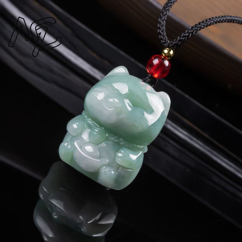 Natural Emerald Jade Lucky Cat - Women Fashion Designer review and price