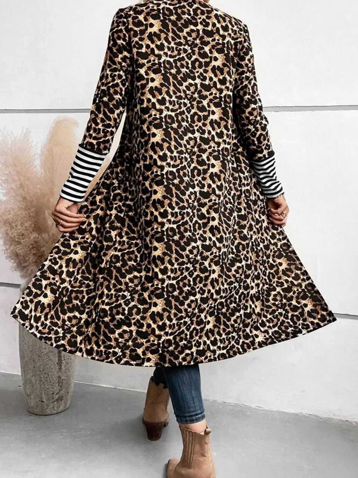 Plus Size Women Leopard Print  - Kimono Cardigan Women review and price