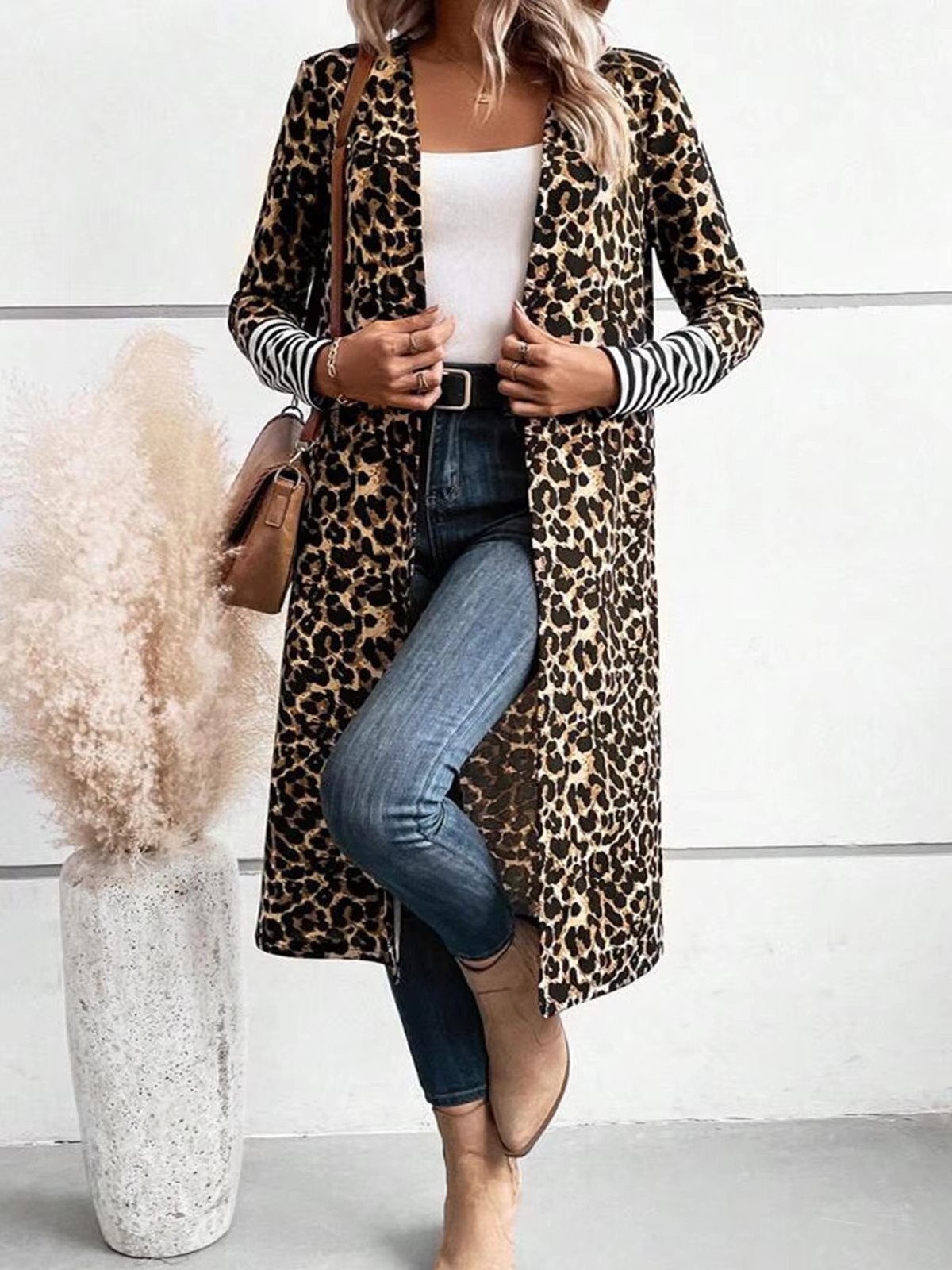 Plus Size Women Leopard Print  - Kimono Cardigan Women review and price