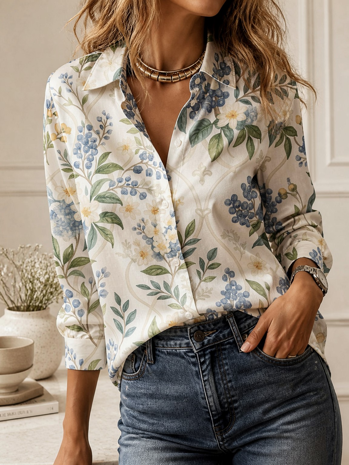 Casual All-match Collared Blou - Women'S Fashion Jersey review and price