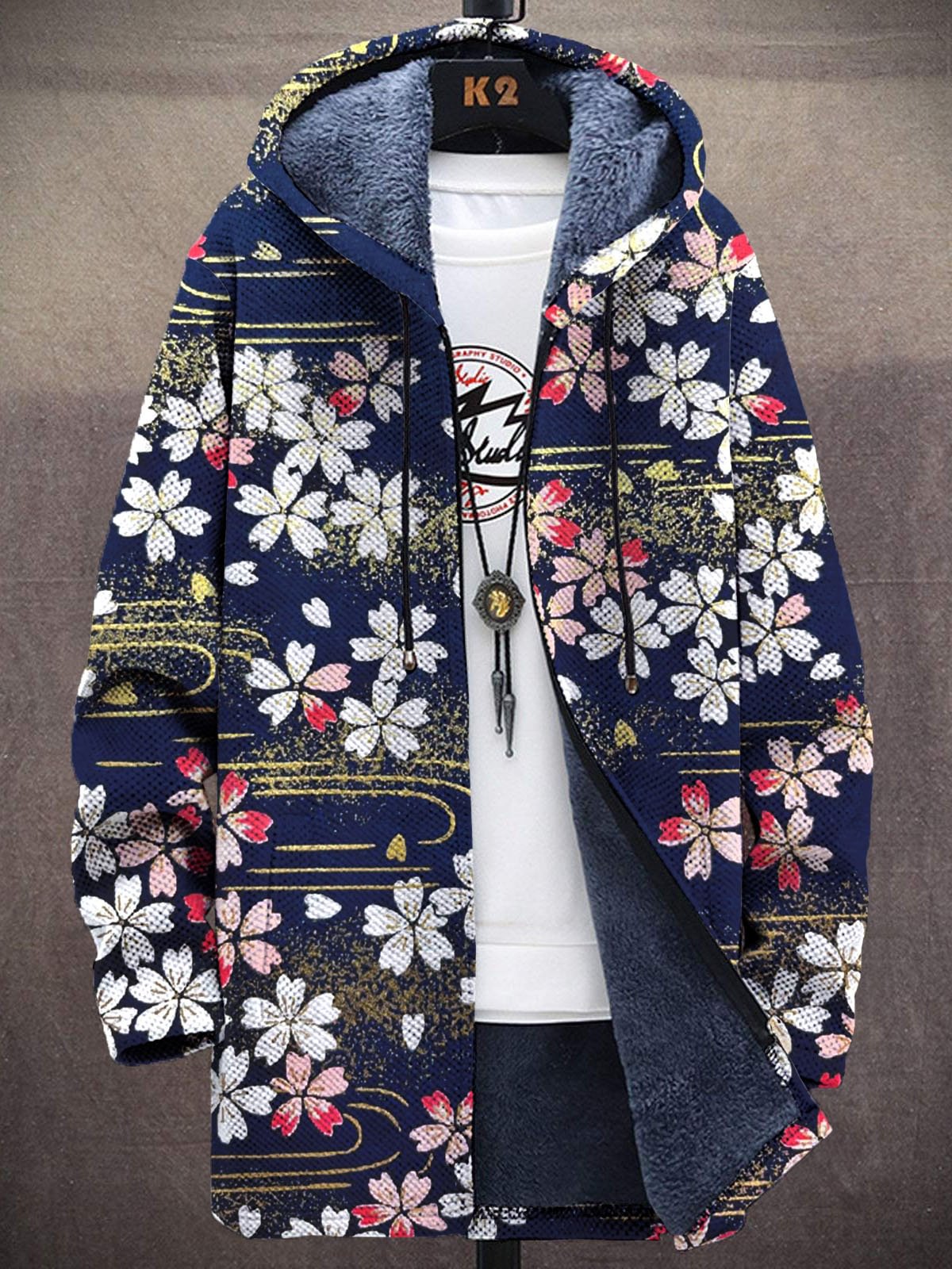 Unisex Colorful Flowers Print  - Longline Cardigan Knit review and price