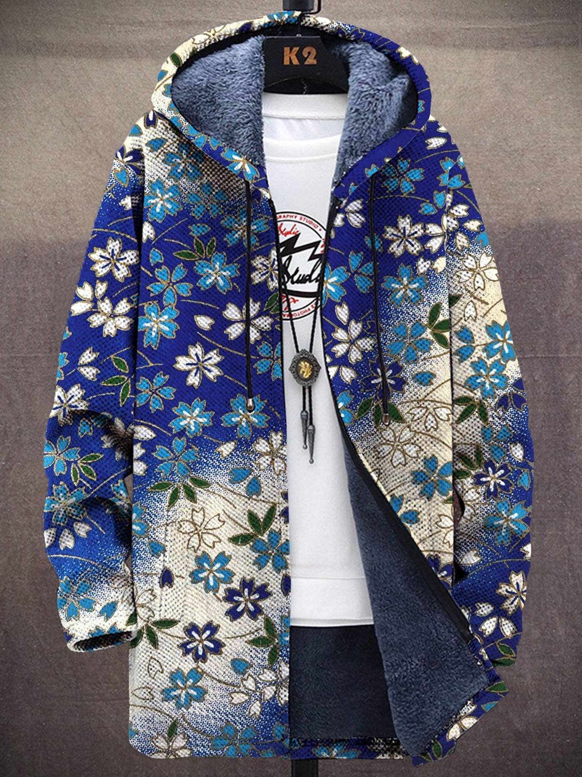 Unisex Colorful Flowers Print  - Longline Cardigan Knit review and price