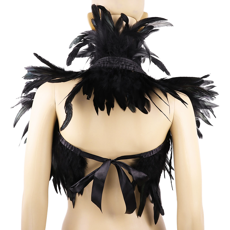 Black Natural Feather Shrug Sh - Women'S Fashion Harness review and price