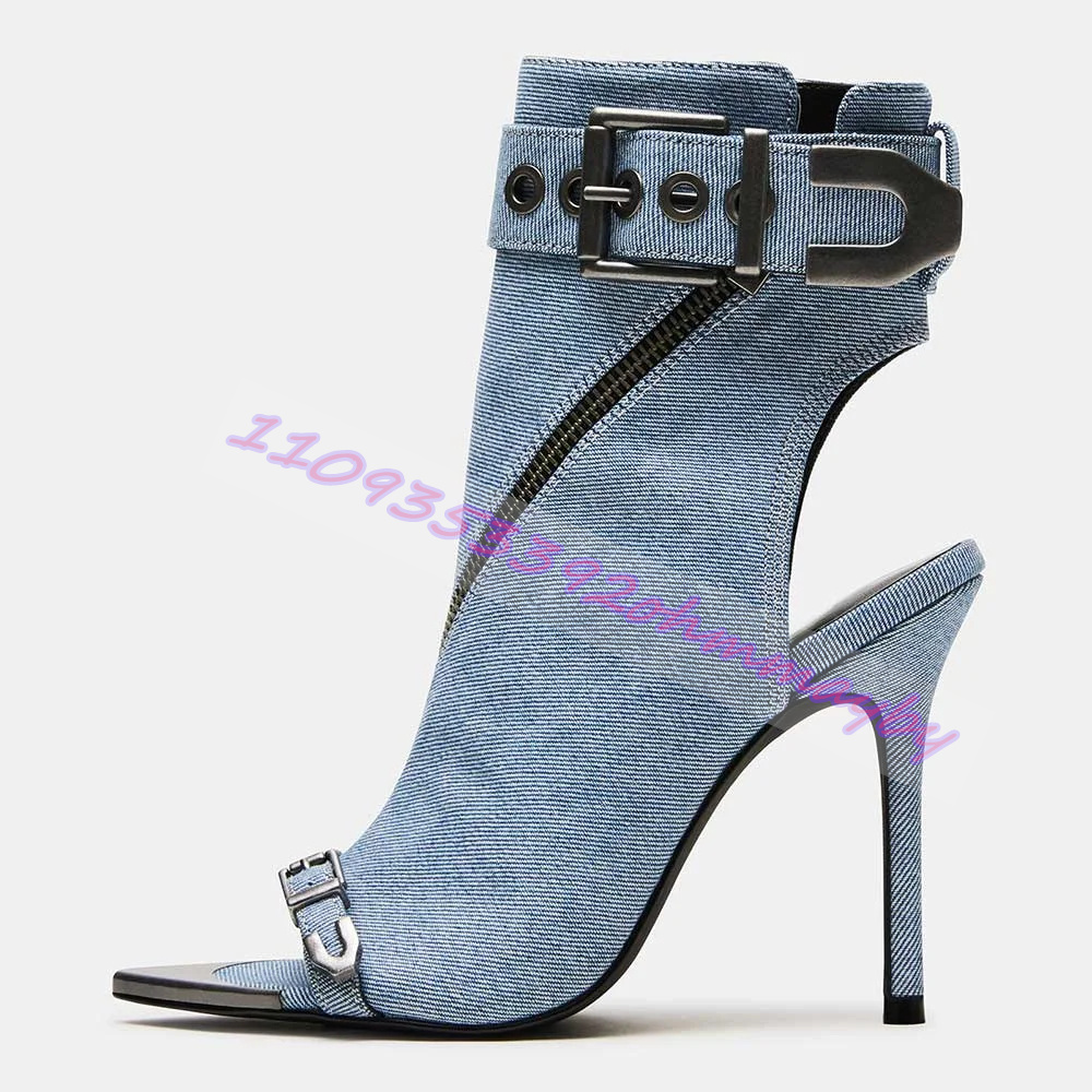 Summer Blue Denim Pointed-Toe  - Fashion Women Belt review and price