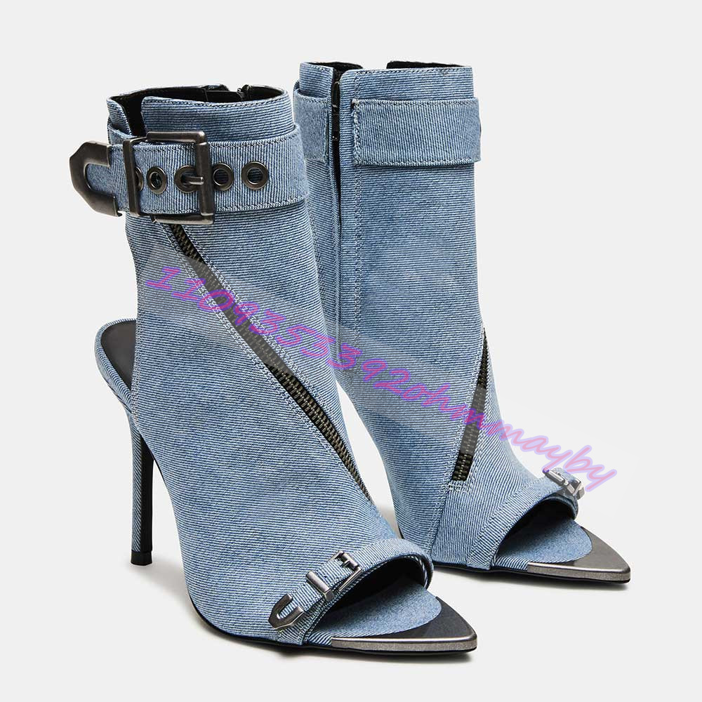 Summer Blue Denim Pointed-Toe  - Fashion Women Belt review and price