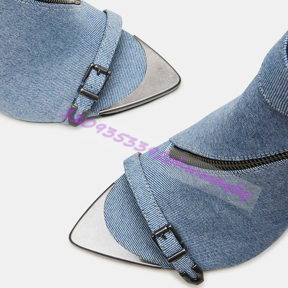 Summer Blue Denim Pointed-Toe  - Fashion Women Belt review and price