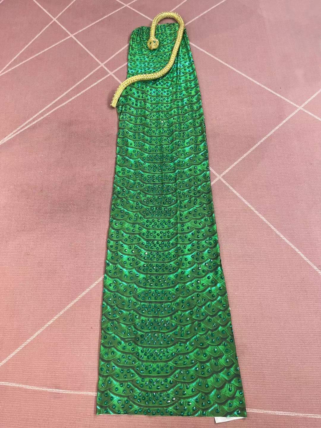 Sparkly Green Rhinestones Snak - Women Fashion Designer Dresses Photos review and price