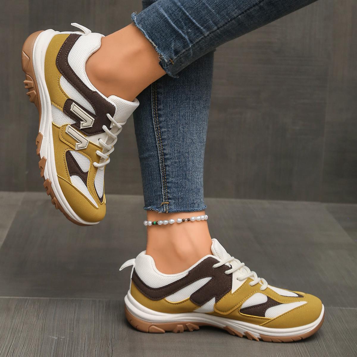 Fashion Gray Yellow Mix Color  - Women'S Yellow Fashion Sneakers review and price