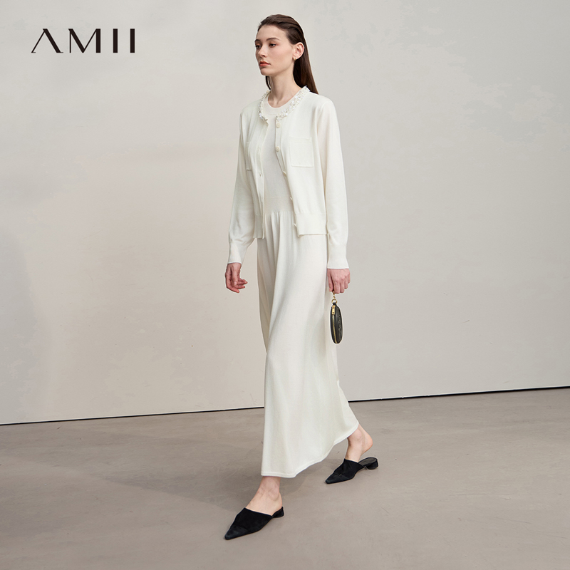 AMII Midi Dresses 2026 Autumn  - Longline Cardigan Knit review and price