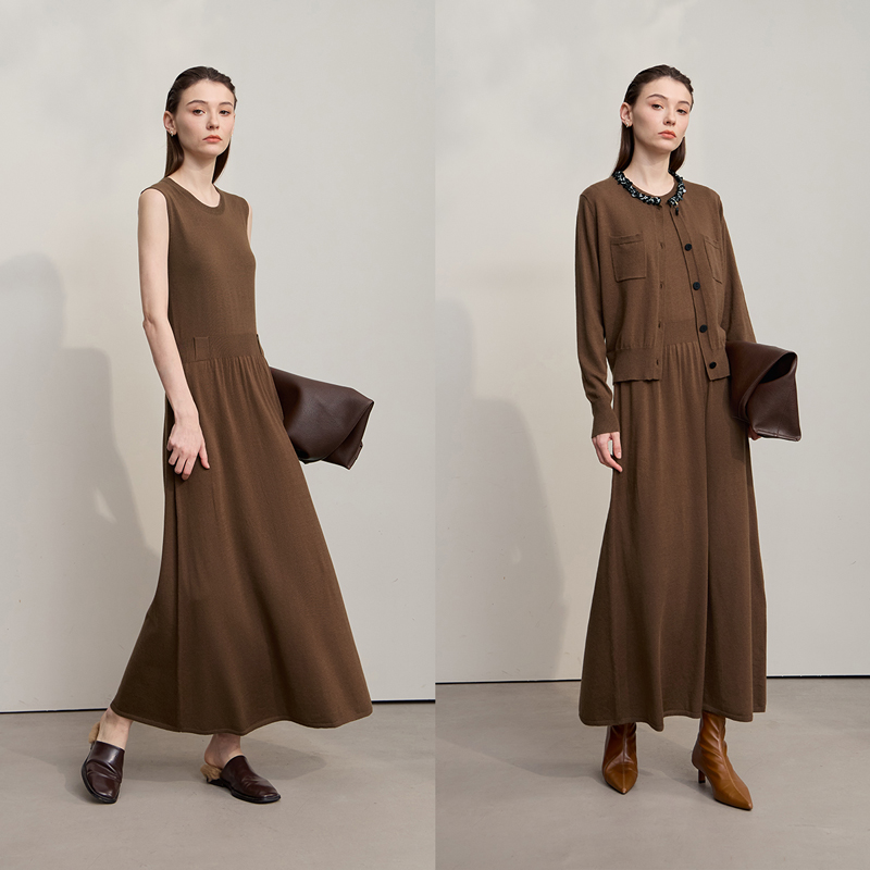 AMII Midi Dresses 2026 Autumn  - Longline Cardigan Knit review and price