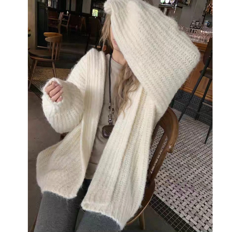 Chunky Knit Open Front Hooded  - Longline Cardigan Knit review and price