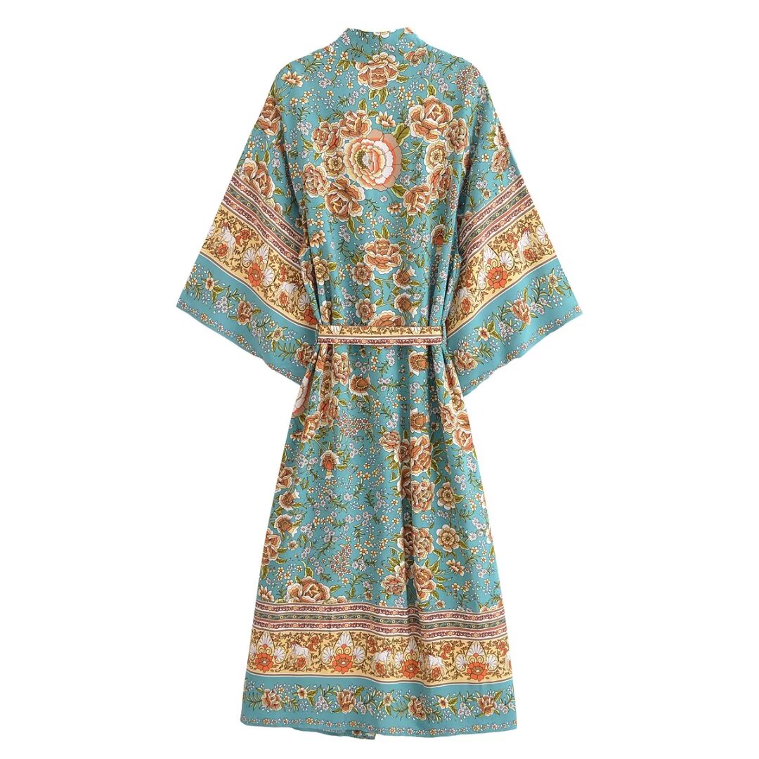 Holiday Women Green Flower Pri - Kimono Cardigan Women review and price