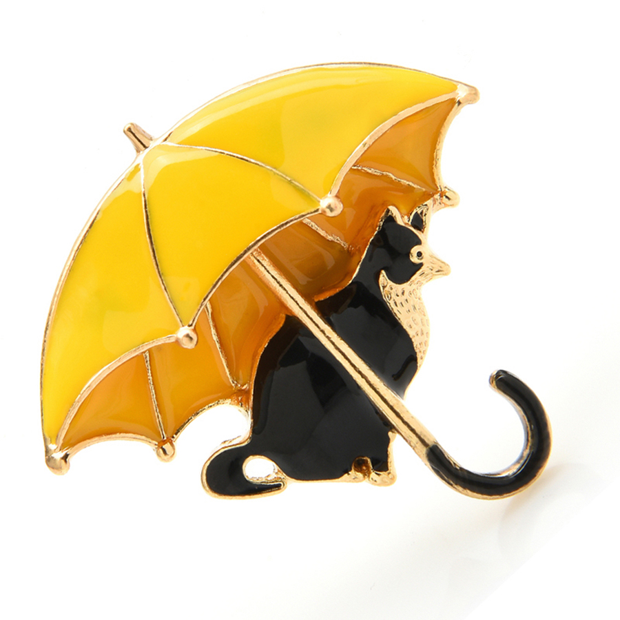 Cute Cat Under Umbrella Brooch - Women'S Fashion Umbrella review and price