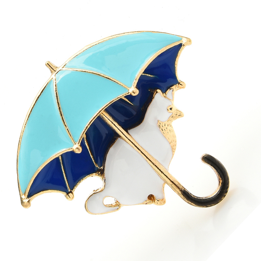 Cute Cat Under Umbrella Brooch - Women'S Fashion Umbrella review and price