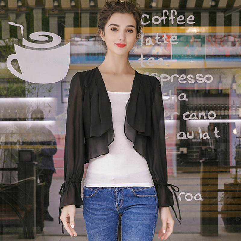Women Ruffled Sleeve thin chif - Kimono Cardigan Women review and price