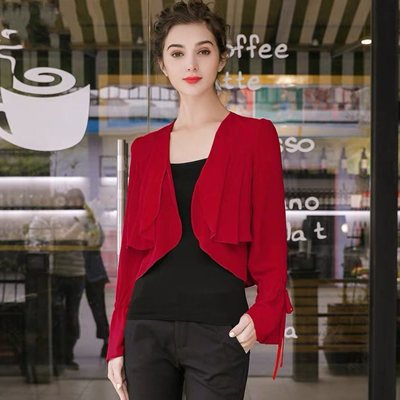 Women Ruffled Sleeve thin chif - Kimono Cardigan Women review and price