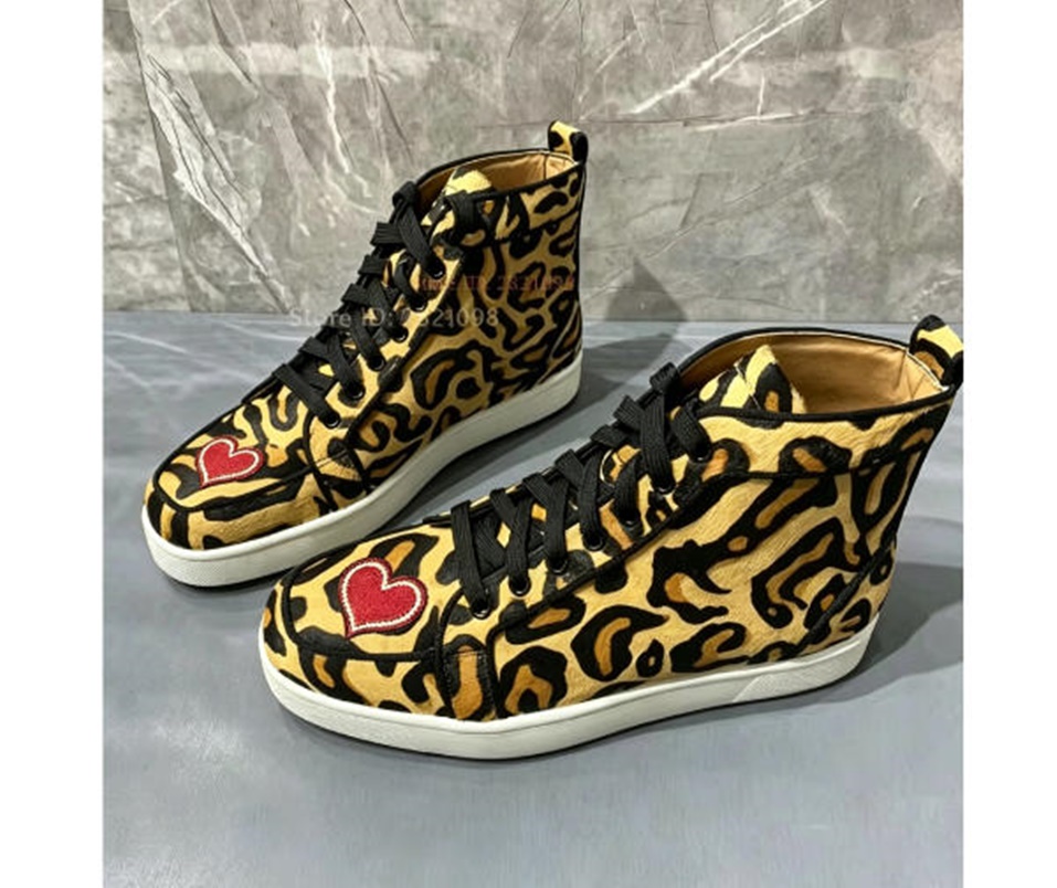 Leopard Printed High Top Sneak - Women'S Yellow Fashion Sneakers review and price