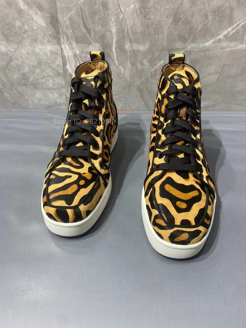 Leopard Printed High Top Sneak - Women'S Yellow Fashion Sneakers review and price