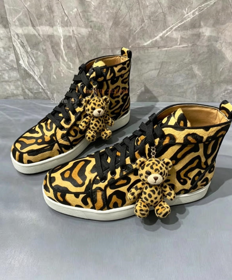 Leopard Printed High Top Sneak - Women'S Yellow Fashion Sneakers review and price