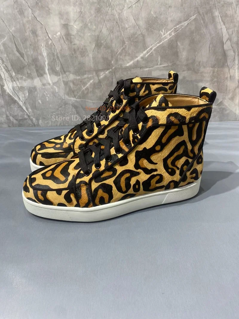 Leopard Printed High Top Sneak - Women'S Yellow Fashion Sneakers review and price