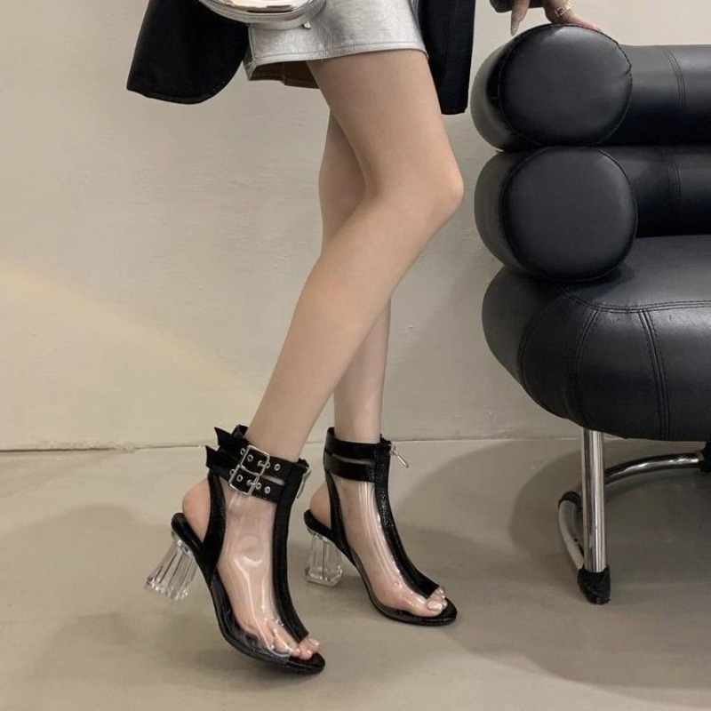 Crystal Heel Zip Sandals Summe - Fashion Women Belt review and price