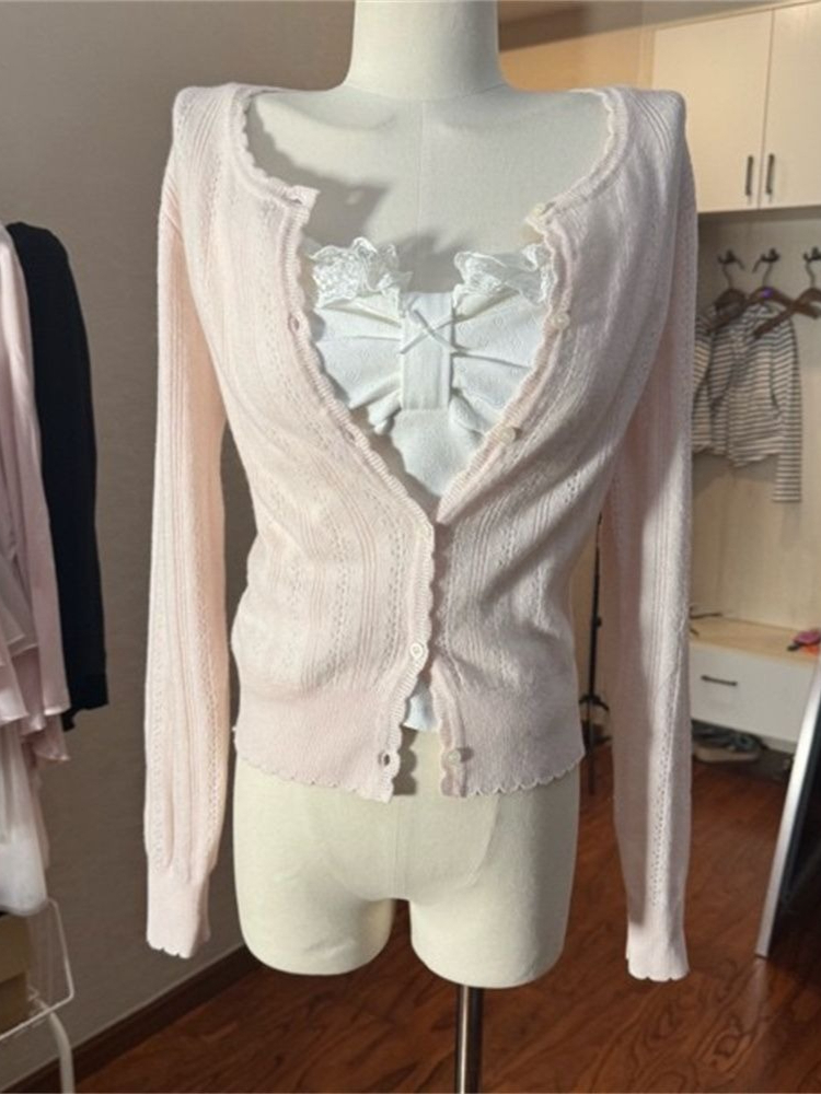 Korean Fashion Slim Fit White  - Longline Cardigan Knit review and price