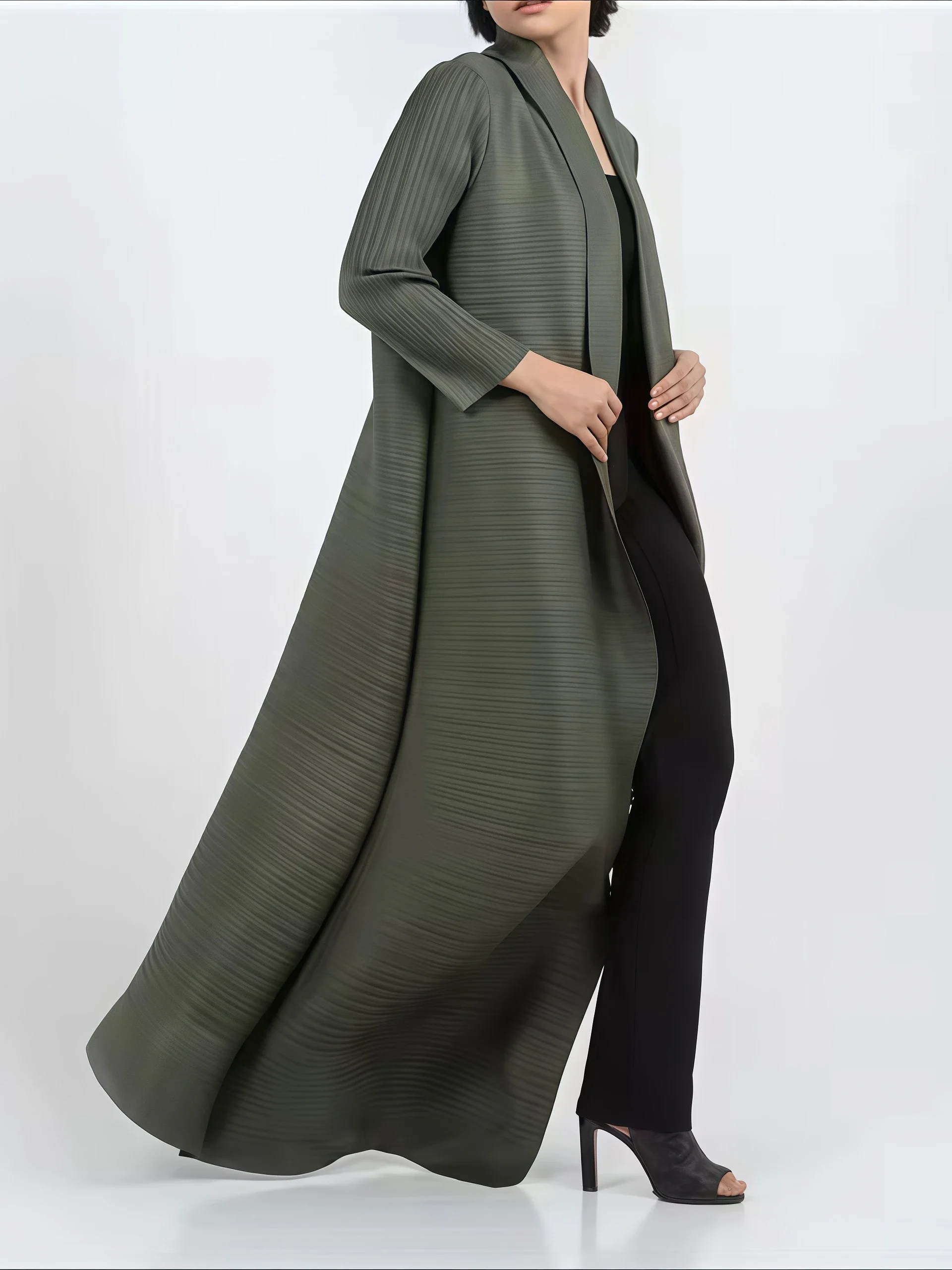 YUDX Miyake Pleated Print Fold - Longline Cardigan Knit review and price